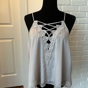 ASTR the Label, L, Lace Trim Light Pink Camisole Top